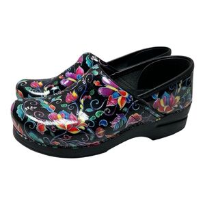Dansko Women Professional Clogs Multicolor Floral Flower Print Size 38